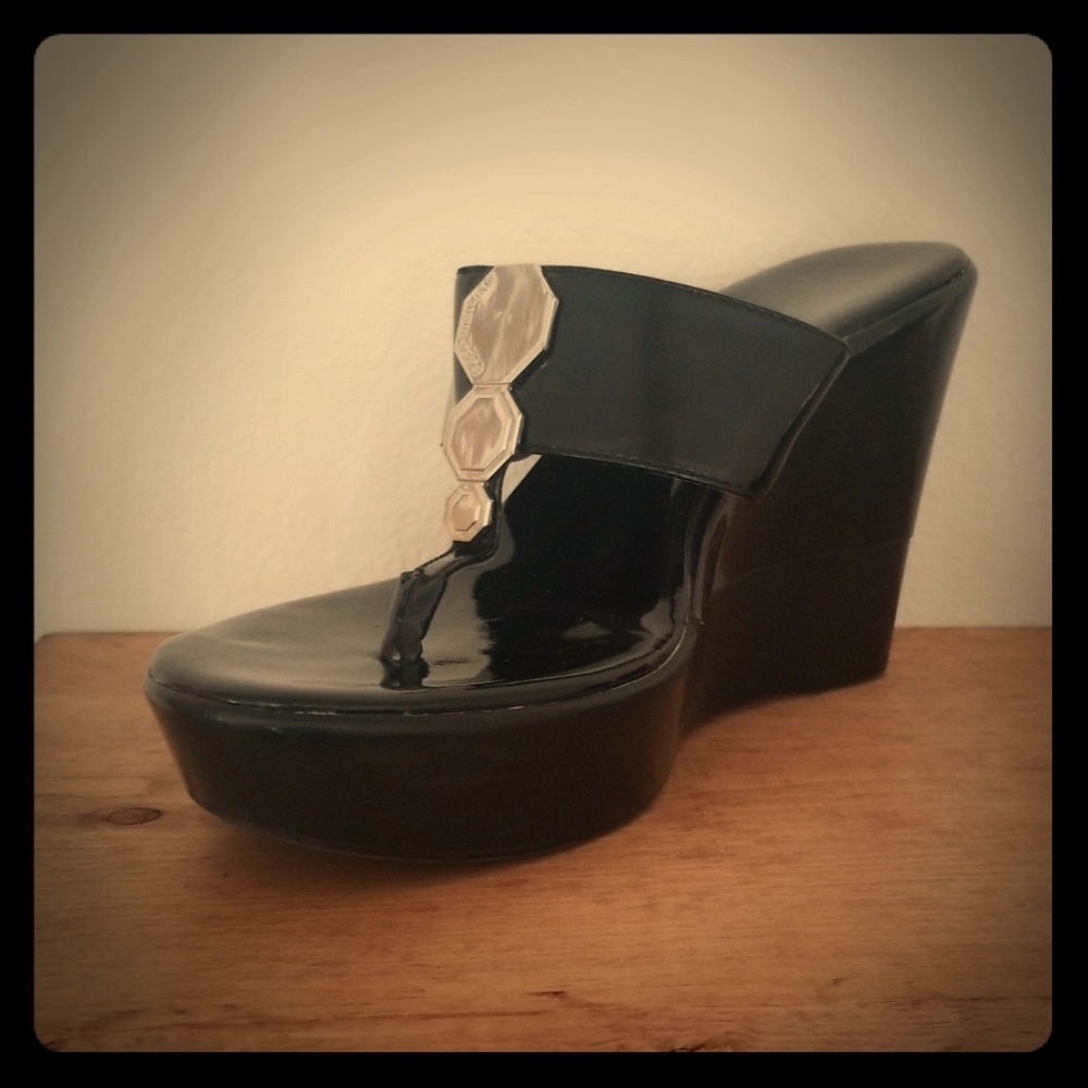 BCBG Patent Leather Wedge
